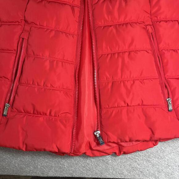 Tommy Hilfiger Women's Small Red Quilted Puffer Vest Puffer Hilfiger jacket - Picture 5 of 8